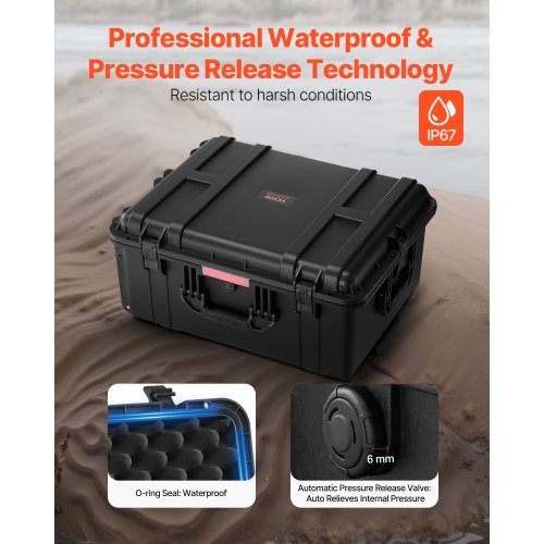 Weatherproof Hard Case Heavy Duty Protective Dry Box Case with PreCut
