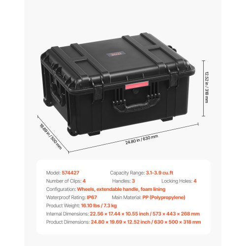 Weatherproof Hard Case Heavy Duty Protective Dry Box Case with PreCut