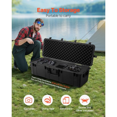 Weatherproof Hard Case Heavy Duty Protective Dry Box Case with PreCut Foam