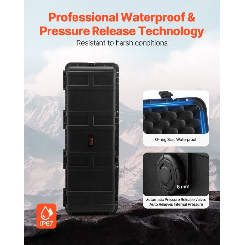 Weatherproof Hard Case Heavy Duty Protective Dry Box Case with PreCut Foam
