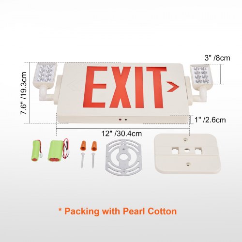 LED Exit Sign with Emergency Lights Two Heads Emergency Exit Light