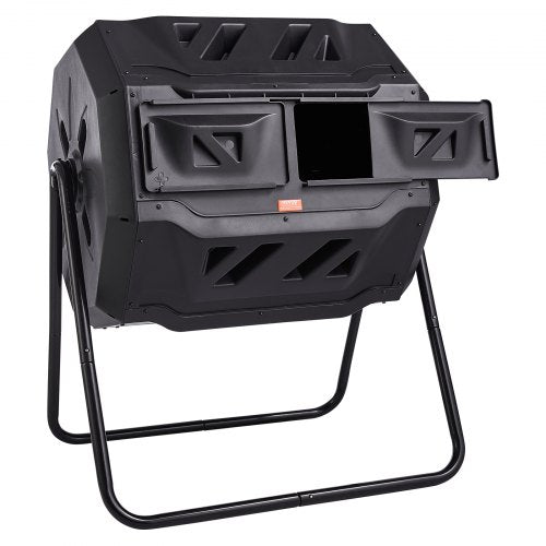 Compost Bin 43Gal Dual Chamber Composting Tumbler Large Tumbling Rotating