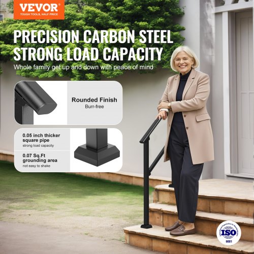 Handrails for Outdoor Steps 2 PCS 23 Step Stair Hand Rail Kit