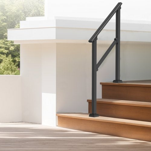 Handrails for Outdoor Steps 2 PCS 23 Step Stair Hand Rail Kit