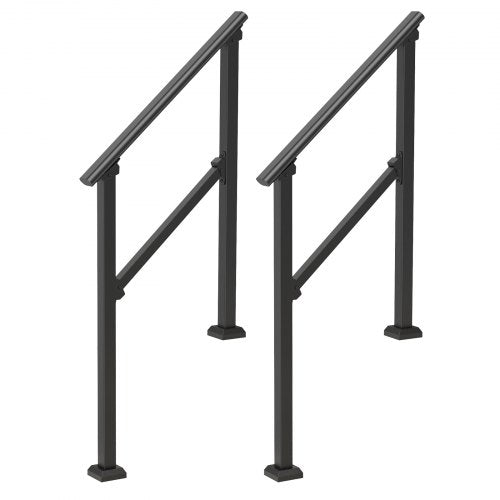 Handrails for Outdoor Steps 2 PCS 23 Step Stair Hand Rail Kit