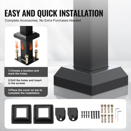 Outdoor Handrails for Steps 23 Step Stair Rail Kit Black Square Tube
