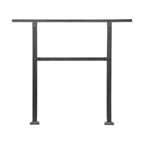 Outdoor Handrails for Steps 23 Step Stair Rail Kit Black Square Tube