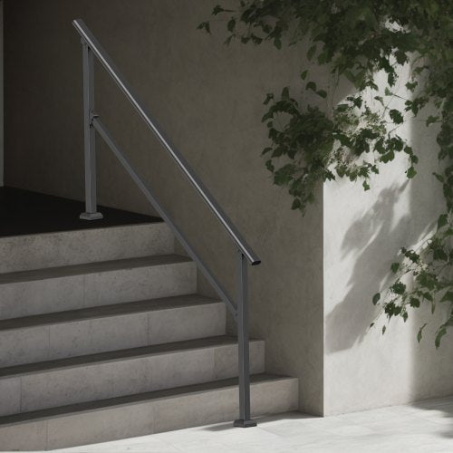 Handrails for Outdoor Steps 5 Step Stair Hand Rail Kit Transitional Carbon