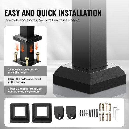 Outdoor Handrails for Steps 45 Step Stair Rail Kit Black Square Tube