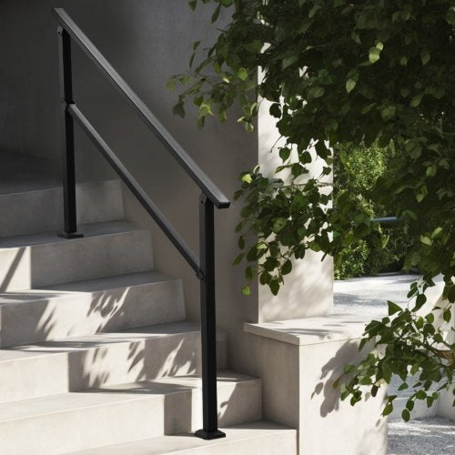 Outdoor Handrails for Steps 45 Step Stair Rail Kit Black Square Tube
