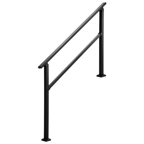 Outdoor Handrails for Steps 45 Step Stair Rail Kit Black Square Tube