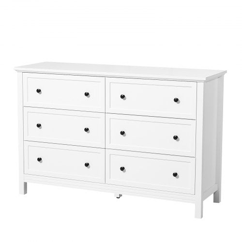 6 Drawer Dresser Wooden Chest of Drawers with Sliding and Antitip Device
