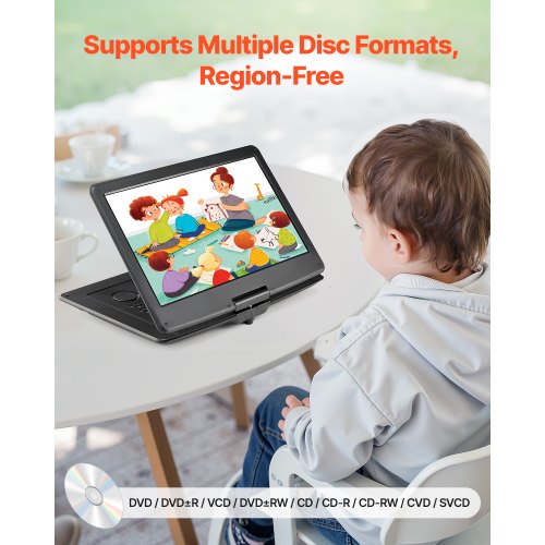 Portable DVD Player 15.6 inch HD Swivel Display Screen 455 H Builtin