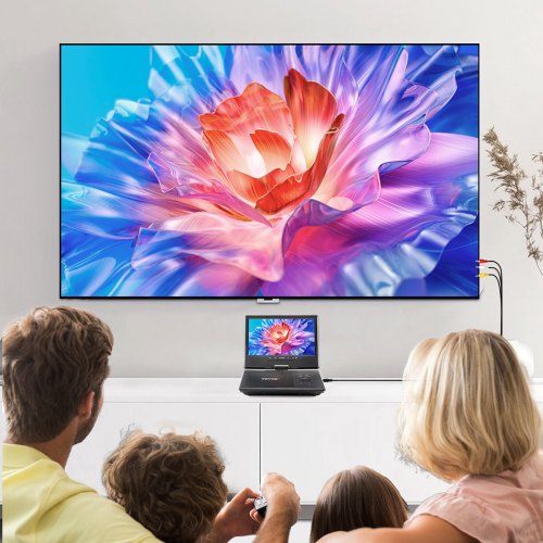 Portable DVD Player 9 inch HD Swivel Display Screen 4 Hours Builtin