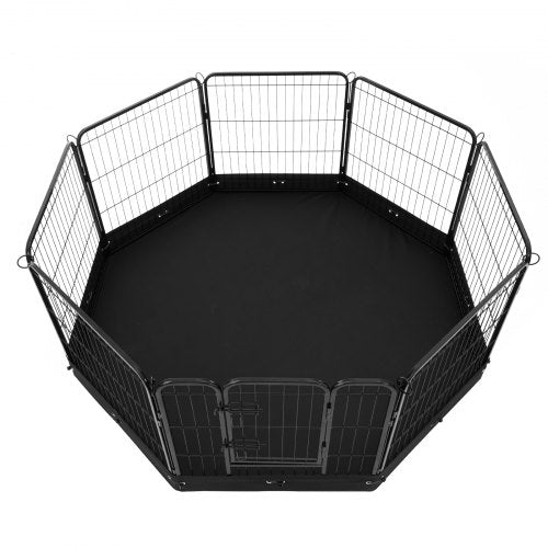 Dog Playpen 8 Pcs 24 x 24 in Panels Foldable Metal Pet Exercise Pen Dog