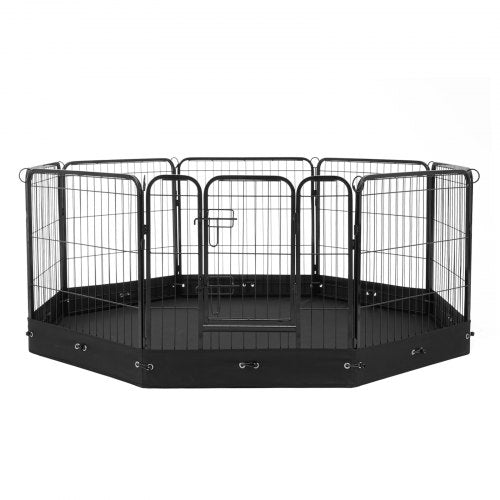 Dog Playpen 8 Pcs 24 x 24 in Panels Foldable Metal Pet Exercise Pen Dog