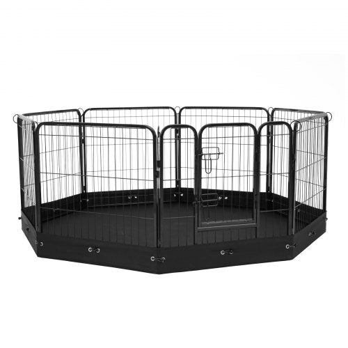 Dog Playpen 8 Pcs 24 x 24 in Panels Foldable Metal Pet Exercise Pen Dog