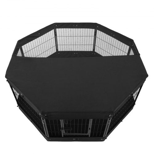 Dog Playpen 8 Pcs 24 x 24 in Panels Foldable Metal Pet Exercise Pen Dog