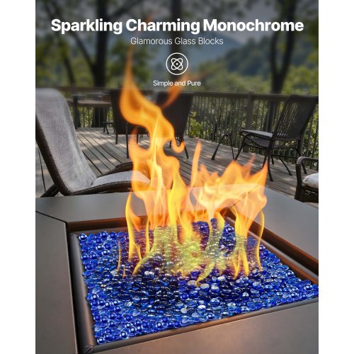Fire Glass 10Lbs4.5Kg Hightemperature Resistant Fireplace Rocks 34Inch 1905 Mm