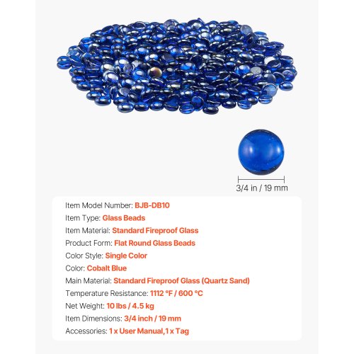 Fire Glass 10Lbs4.5Kg Hightemperature Resistant Fireplace Rocks 34Inch 1905 Mm