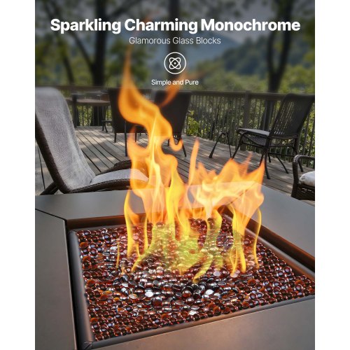 Fire Glass 10Lbs 4.5Kg Hightemperature Resistant Fireplace Rocks 34Inch 1905 Mm
