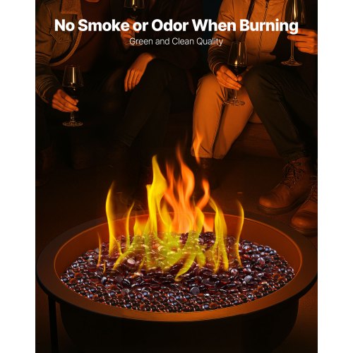 Fire Glass 10Lbs 4.5Kg Hightemperature Resistant Fireplace Rocks 34Inch 1905 Mm