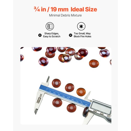 Fire Glass 10Lbs 4.5Kg Hightemperature Resistant Fireplace Rocks 34Inch 1905 Mm
