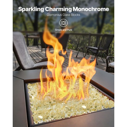 Fire Glass 10 Lbs 4.5 Kg Hightemperature Resistant Fireplace Rocks 12Inch 127 9 5