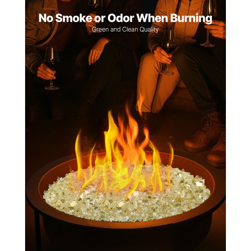 Fire Glass 10 Lbs 4.5 Kg Hightemperature Resistant Fireplace Rocks 12Inch 127 9 5