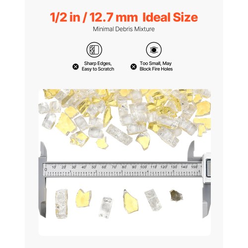 Fire Glass 10 Lbs 4.5 Kg Hightemperature Resistant Fireplace Rocks 12Inch 127 9 5