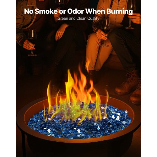 Fire Glass 10Lbs 4.5Kg Hightemperature Resistant Fireplace Rocks 12Inch 12.7 Mm