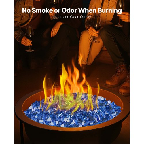 Fire Glass 10Lbs 4.5Kg Hightemperature Resistant Fireplace Rocks 14Inch 635 Mm