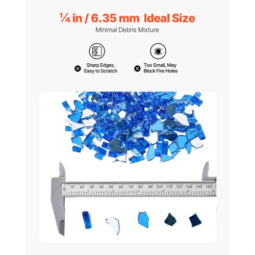 Fire Glass 10Lbs 4.5Kg Hightemperature Resistant Fireplace Rocks 14Inch 635 Mm