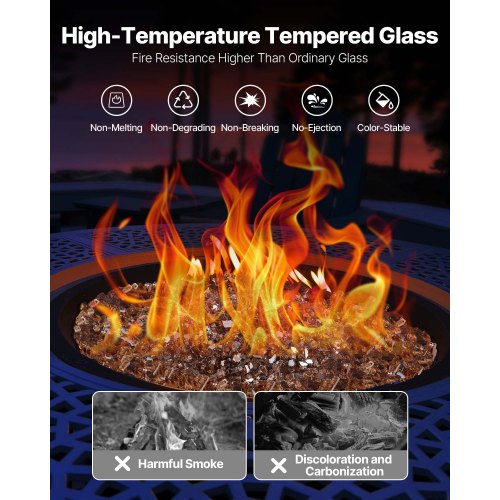 Fire Glass 10 Lbs 4.5 Kg Hightemperature Resistant Fireplace Rocks 14Inch 635