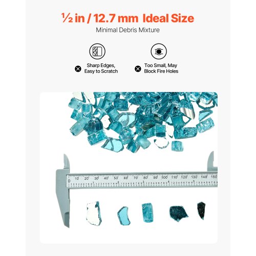Fire Glass 10 Lbs 4.5 Kg Hightemperature Resistant Fireplace Rocks 12Inch 127
