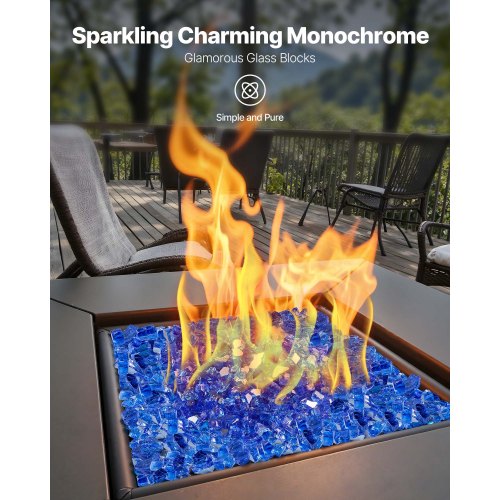 Fire Glass 10Lbs 4.5Kg Hightemperature Resistant Fireplace Rocks 12Inch 12.7 Mm lb