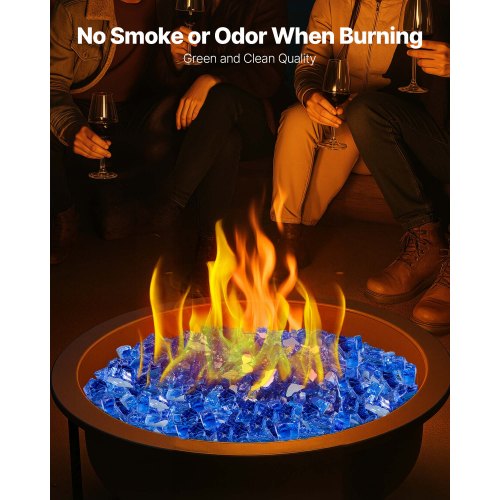 Fire Glass 10Lbs 4.5Kg Hightemperature Resistant Fireplace Rocks 12Inch 12.7 Mm lb