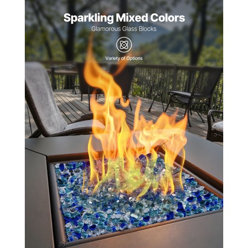 Fire Glass 10 Lbs 4.5 Kg Fireplace Rocks 12Inch 12.7 Mm Reflective Firepit Rock