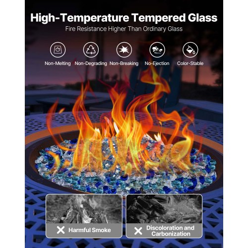 Fire Glass 10 Lbs 4.5 Kg Fireplace Rocks 12Inch 12.7 Mm Reflective Firepit Rock