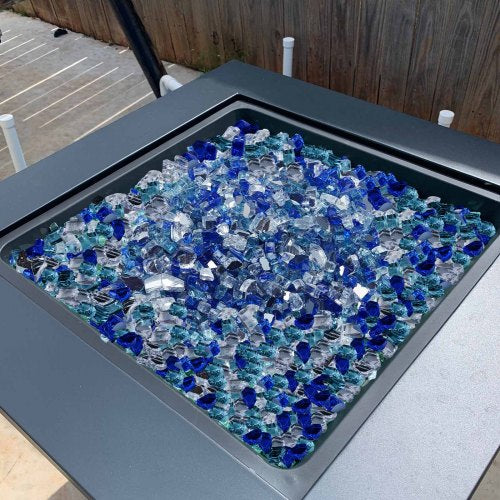 Fire Glass 10 Lbs 4.5 Kg Fireplace Rocks 12Inch 12.7 Mm Reflective Firepit Rock