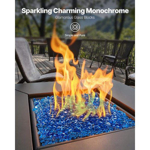 Fire Glass 10Lbs 4.5Kg Hightemperature Resistant Fireplace Rocks 1 Inch 25.4 Mm
