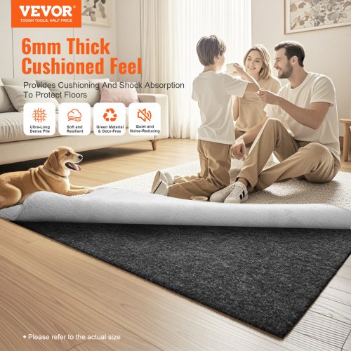 SlipResistant Rug Pad – Protective Cushioning Carpet Pad – 9 x 12 –