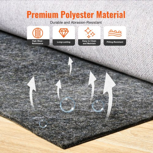 SlipResistant Rug Pad – Protective Cushioning Carpet Pad – 9 x 12 –