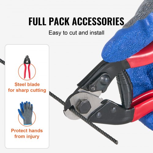 Wire Rope Kit 18 500 ft 316 Stainless Steel Cable with Cutter and Gloves