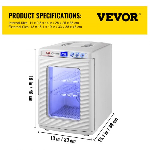 Reptile Incubator 25L Scientific Lab Incubator Cooling and Heating 5 °C to 42