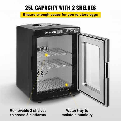 Egg Incubator and Hatcher 25L Black Reptile Egg Incubator 542°C Scientific