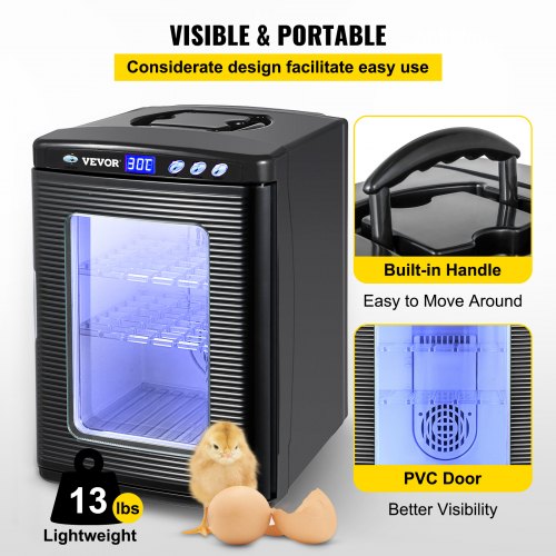 Egg Incubator and Hatcher 25L Black Reptile Egg Incubator 542°C Scientific