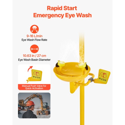 Emergency Shower Eye Wash Station 3425 x 1575 x 9173 Inch 304 Stainless