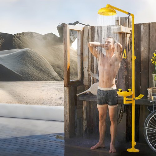 Emergency Shower Eye Wash Station 3425 x 1575 x 9173 Inch 304 Stainless