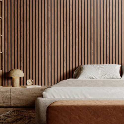 Wood Slat Acoustic Panels 236 x 47.2 inch MDF Accent Wooden Wall Panels